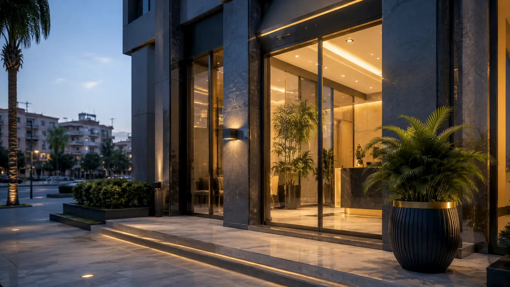 Modern office entrance in Cairo for MonDe visits